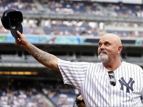Former New York Yankees' David Wells is seen during Yankees Old-Timers' Day ceremony on Sept. 9, 2023.