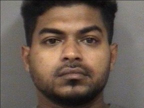 Anushan Jeyakumar, 33, of Brampton, is accused of impersonating a peace officer and sexually assaulting a teenage girl in Brampton on Thursday, Sept. 21, 2023.