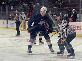 Windsor Spitfires centre Ethan Martin, who is hoping for a full-time role this season hd a goal in Saturday's Blue-White game at the WFCU Centre. JIM PARKER/Windsor Star