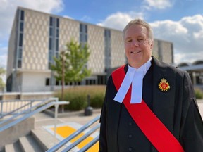 Superior Court Justice Jason Howie stands in front of the Sarnia courthouse. The veteran Windsor family lawyer was recently appointed to the bench in Sarnia. (Terry Bridge/The Observer)
