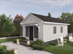 A rendering shows one of two backyard home models being sold by Copp's Buidall of London that will allow homeowners to create more space for parents, kids or renters. (Supplied by CBYH - Copp's Backyard Homes)