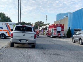 Emergency crews were called to a fire at MSSC Canada's Chatham plant late Sunday afternoon. PHOTO Jeanette Brown