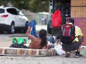 Homeless man on mattress