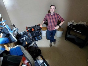 Chatham's Ben Srokosz, a producer and sound supervisor on the horror-comedy film Fresh Meat, which has been filming in the old Chatham jail, says he sees a future in the film industry in Chatham-Kent. (Ellwood Shreve/Chatham Daily News)