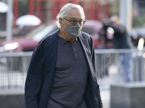 FILE - Actor Robert De Niro arrives to court, Tuesday, Oct. 31, 2023, in New York. De Niro looked on Wednesday, Nov. 8, as a lawyer for a woman who worked for him for over a decade urged a jury in closing arguments to award her millions of dollars for emotional distress and reputational harm because the actor discriminated and retaliated against her.