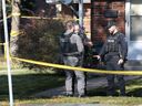 Windsor Police Service staff showed outside the townhouse in the 1400 block of South Dale Avenue near Remington Park in Windsor on Tuesday, November 14, 2023. A woman was stabbed to death.