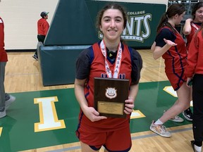 Holy Names Knights' guard Yasmine Kardi hit the game-winning shot at the buzzer in Sunday's WECSSAA girls' AAA basketball final.