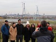 Visitors take photo at Malden Park viewing platform