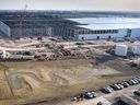A portion of the massive NextStar battery plant construction site in Windsor is shown on Dec. 12, 2023.