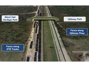 Proposed Ojibway wildlife crossing