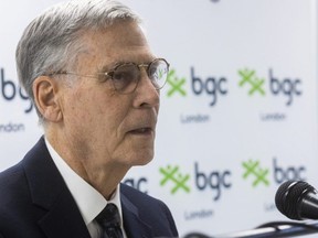 Bob Strupat, the director of the Strupat Foundation, announces a $1 million donation to BGC London, formerly the Boys and Girls Club of London, on Wednesday, Jan. 10, 2024. The money will support an education program for youth. (Mike Hensen/The London Free Press)
