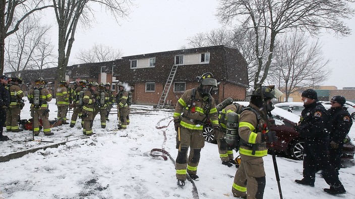 Dog rescued from burning townhome