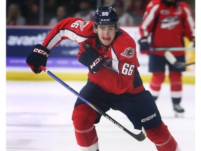 Windsor Spitfires' captain Liam Greentree had Team White's lone goal in a 3-1 loss to Team Red on Wednesday at the CHL/NHL Top Prospects Game.