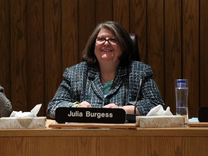  Greater Essex County District School Board trustee Julia Burgess is shown during a regular board meeting in Windsor on March 21, 2017.