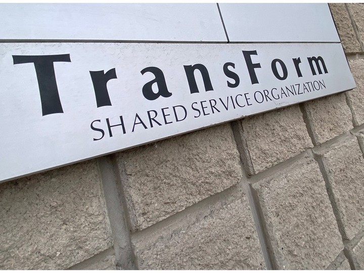  A sign on the exterior of the TransForm Shared Service Organization office in Windsor is shown on Wednesday, Jan. 31, 2024.