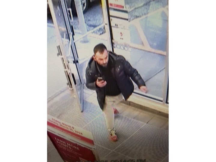  LaSalle Police Service released surveillance photos of a suspect alleged to have stolen fragrances worth $500 on Saturday, March 9, 2024, from a pharmacy on Malden Road.