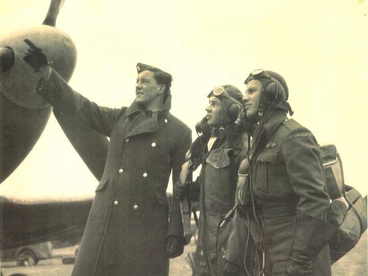  Royal Canadian Air Force airman George W. Wiley of Windsor, centre, in an undated photo taken in England during the Second World War. He was only 22 and a prisoner of war in Nazi Germany when he participated in the Great Escape of March 24, 1944. He was among 50 recaptured escapees executed by the Gestapo on the direct orders of Hitler. WINDSOR STAR ARCHIVE PHOTO