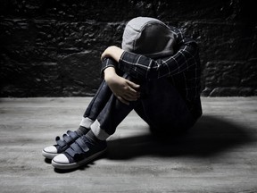 Child in mental health crisis illustration