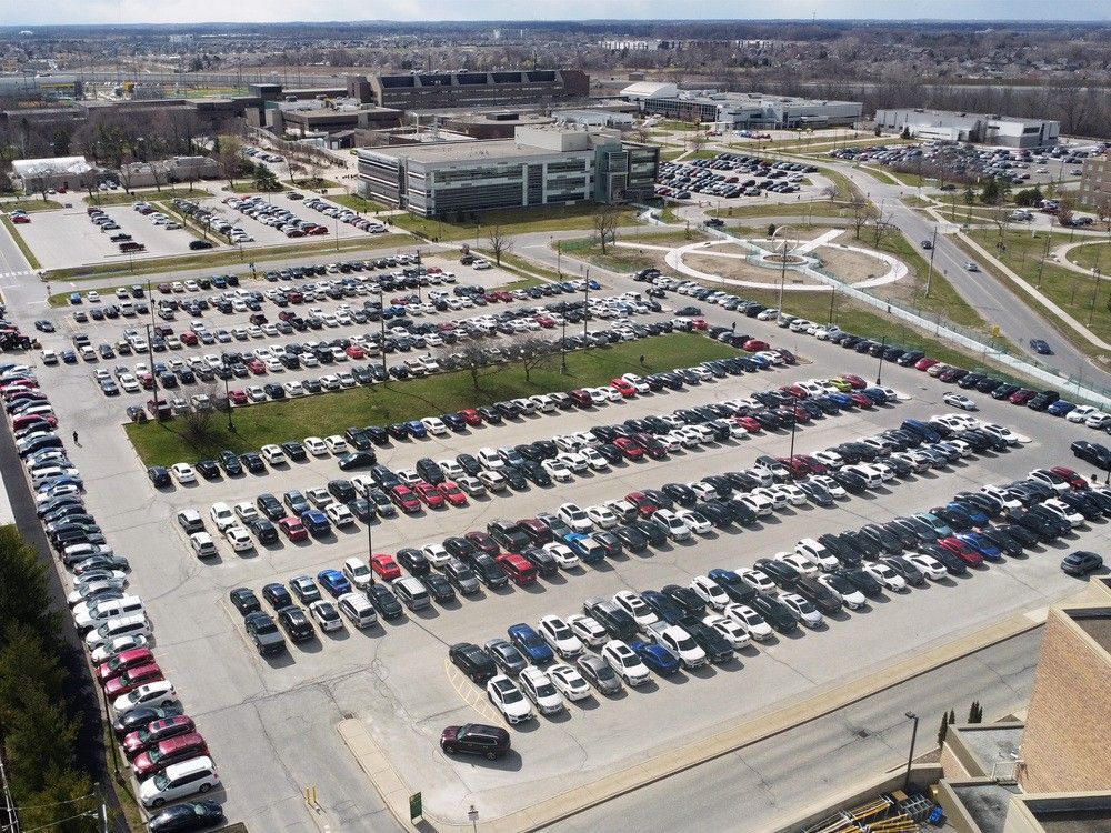 Politics tamfitronics Parking heaps are confirmed at the St. Clair College main campus in Windsor on Wednesday, March 20, 2024.