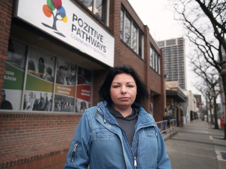  Lacie Krzemien, an outreach worker with Pozitive Pathways and co-organizer of the Windsor CTS Advocacy Coalition is shown on Tuesday, March 26, 2024. She says it’s unacceptable that the province won’t provide interim funding to SafePoint.