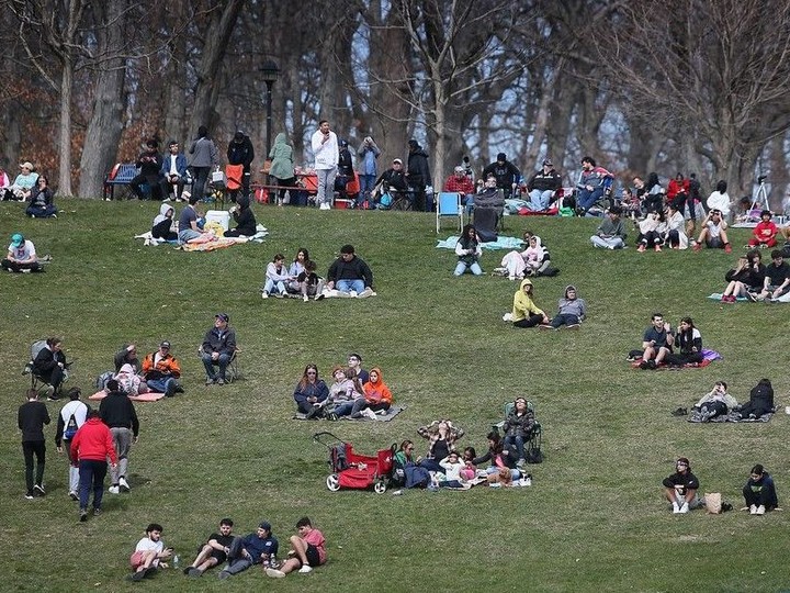  People take in the eclipse on Monday, April 8, 2024 at the Seacliff Park in Leamington.