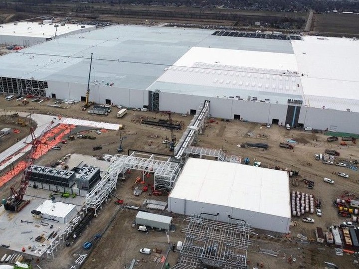  A portion of the multibillion-dollar NextStar Energy battery plant construction site in Windsor is shown from above on Feb. 13, 2024. A huge industrial project, it also presents huge opportunities for local spinoff investments, but those need serviced lands.