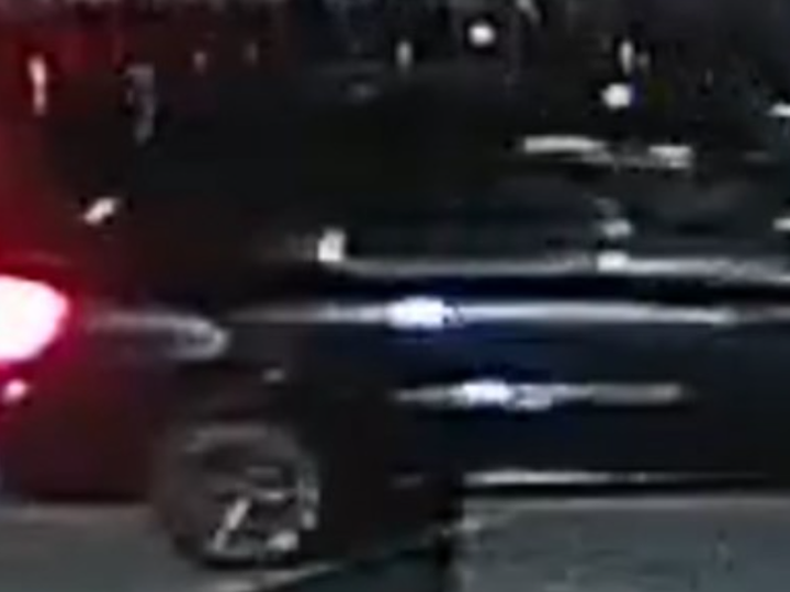  Windsor Police Service are looking for this dark sport utility vehicle — shown March 21, 2024, on Howard Avenue — in connection to shootings in the city that day.