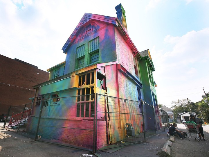  Shown Sept. 11, 2023, this dilapidated and vacant structure just south of the downtown was given a colourful touch by local artists.
