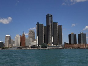 FILE - The Detroit skyline is seen, May 12, 2020, in Detroit. The city of Detroit -- which has seen an exodus of tens of thousands of people -- since the 1950s -- has grown in population for the first in more than six decades, according to U.S. Census estimates. Data released Thursday, May 16, 2024, show Detroit's population rose by 1,852 people from 631,366 in 2022 to 633,218 last year.