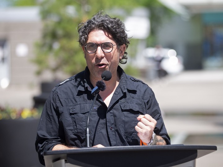  Ward 3 Coun. Renaldo Agostino talks about Wellness Wednesdays during the initiative’s kick-off at Charles Clark Square in Windsor on Wednesday, May 8, 2024.
