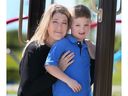 Jacqueline Andersch is shown with her son on Tuesday, April 30, 2024 at a LaSalle playground. Her son is a grade 2 student who is in the RISE special education program at the Greater Essex County District School Board.
