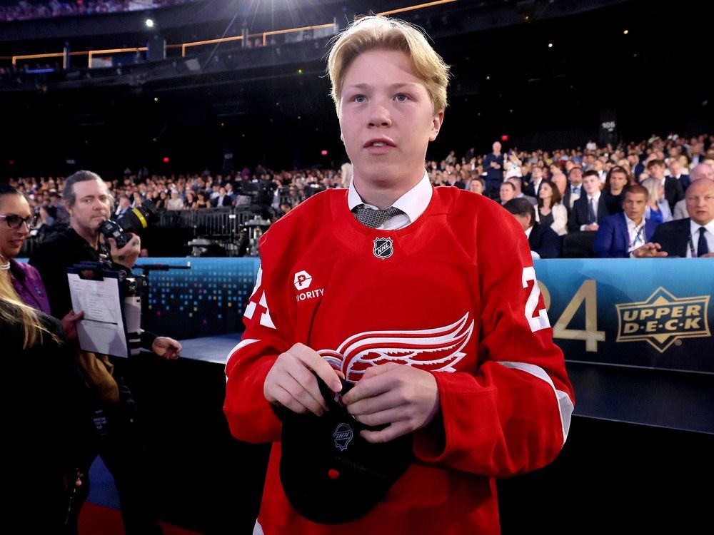 Max Plante was selected in the second round of the NHL Draft by the Detroit Red Wings.