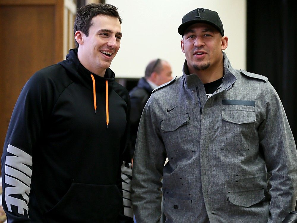 Super Bowl champion Luke Willson, left, will join fellow former NFLer Tyrone Crawford, at right, as part of a star-studded 2024 Windsor/Essex County Sports Hall of Fame class.