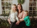 Carly Walsh with her children Madison (left) and Hunter are pictured in this 2020 family photo taken in Windsor. Photo courtesy of Sarah Ann Photography.