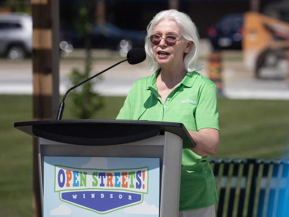  ward 6 coun. jo-anne gignac talks about open streets windsor east end edition during a media event at farrow riverside miracle park on tuesday, aug. 27, 2024.