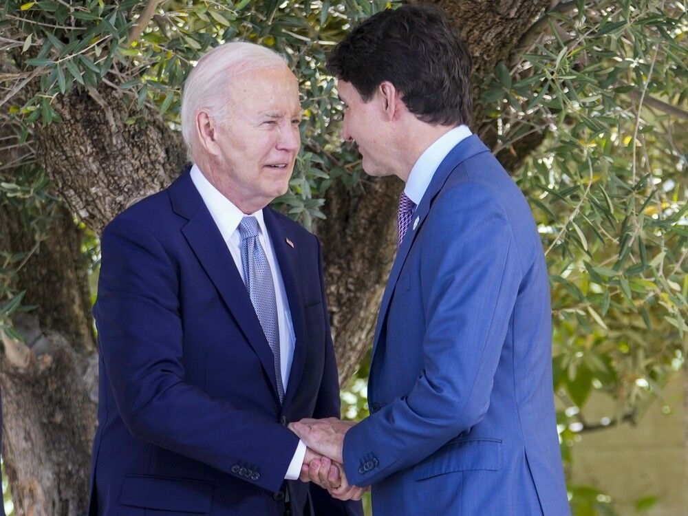 Politics tamfitronics There's quite a contrast in how U.S. voters elected President Joe Biden, left, and how Canadian voters elected Prime Minister Justin Trudeau, both shown during a G7 world leaders summit at Borgo Egnazia, Italy, on June 13, 2024.