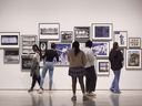 Local high school students take in the Deanna Bowen: Black Drones in the Hive exhibition at Art Windsor-Essex in downtown Windsor on Wednesday, November 20, 2024.
