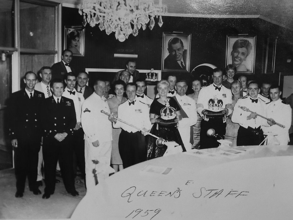  during queen elizabeth ii’s visit by ship to windsor in 1959, her entourage visited the elmwood casino and posed with staff for this photo taken by a windsor star photographer.