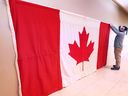 Windsor and Essex face strong economic headwinds from the U.S. trade threat, but local leaders see huge long-term prospects. Shown at the Windsor Museum on February 11, 2025: One of the historic original maple leaf flags flying on Parliament Hill on February 15, 1965.
