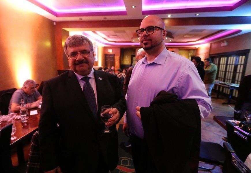  ‘believe in the team’ — windsor west progressive conservative tony francis, the only tory candidate this side of london not to win thursday, talks with supporters during an election night party at windsor palace on feb. 27, 2025.