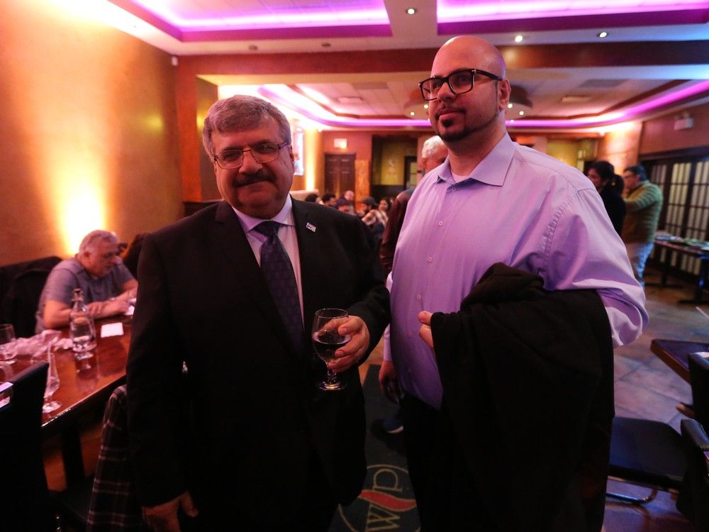 windsor west progressive conservative candidate tony francis talks with supporters during an election night party at windsor palace on february 27, 2025. (windsor star / trevor wilhelm)