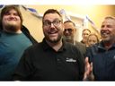 Supporters joined in Windsor-Tecumseh-Lakeshore conservative candidate Mark McKenzie (Center) during his campaign office on Amy Croft Drive in Tecumseh on Saturday, March 29, 2025.