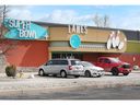 Saturday, April 9, 2022 shows the exterior of the Windsor Super Bowl driveway. Five men were shot dead outside the bowling alley the night before.