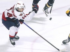 Windsor Spitfires' fourth-year defenceman Anthony Cristoforo moved back up to forward on Friday and scored a pair of goals in the club's 3-2 road win over the Erie Otters.