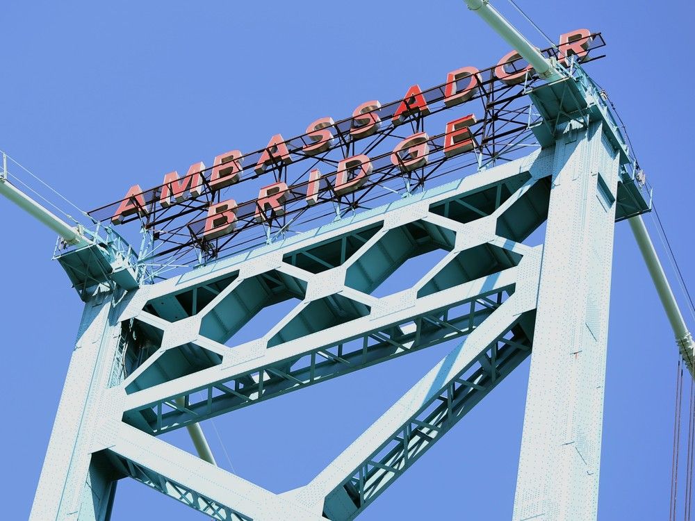  The Ambassador Bridge as seen over the Detroit River on July 28, 2015.