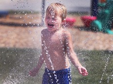 Child in splash pad