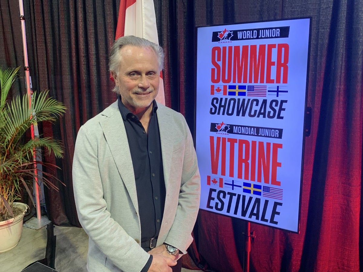 Windsor Spitfires' co-owner and governor John Savage is pictured at Tuesday's press conference at the WFCU Centre where it was announced that Hockey Canada will bring the 2026 World Junior Hockey Summer Showcase to Windsor.