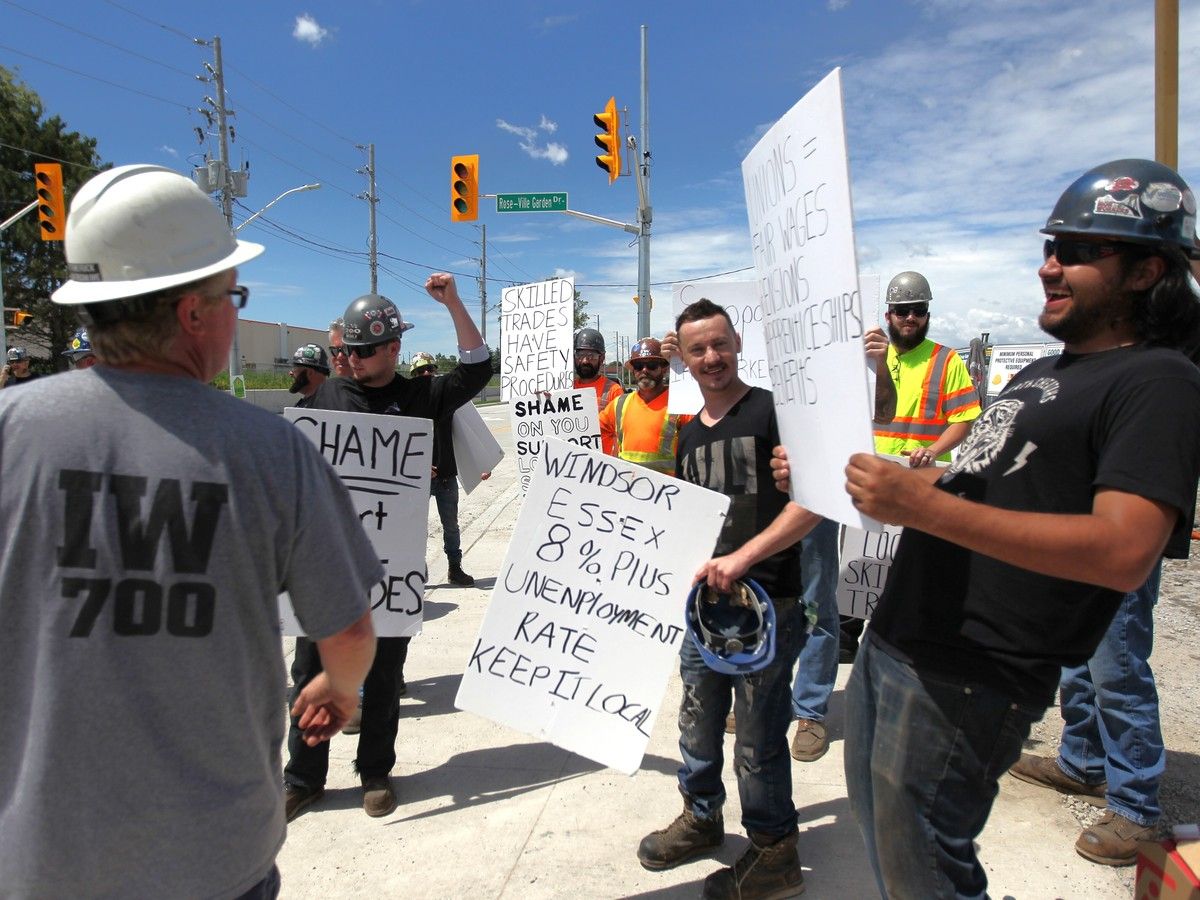 Union members protested