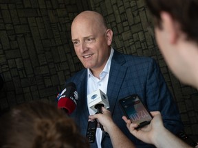 Windsor Mayor Drew Dilkens speaks to reporters