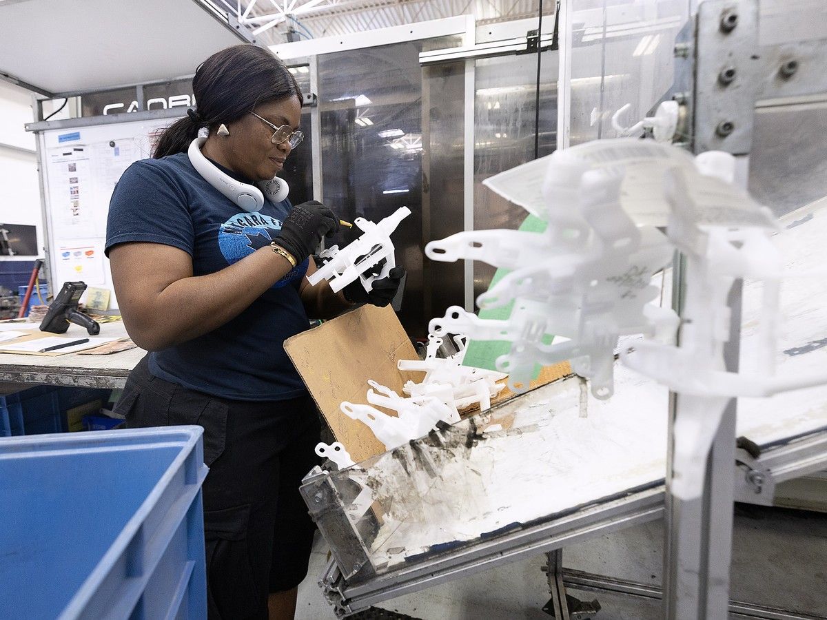 Mary Alhassan, an employee at Hawk Plastics in Oldcastle